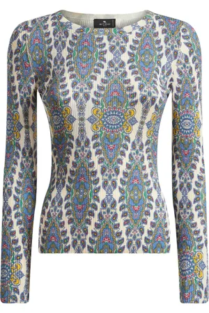 Etro Paisley-print fine-knit sweater