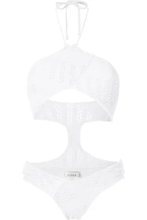 AMIR SLAMA Woven halterneck one-piece