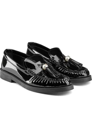 Jimmy Choo Addie pearl-embellished leather loafers