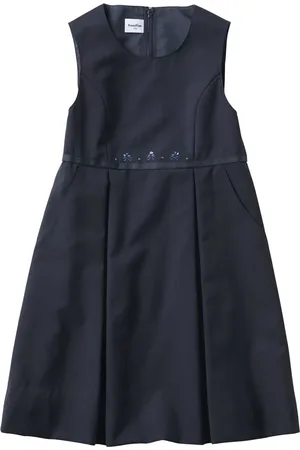Familiar Motif-embroidered wool dress