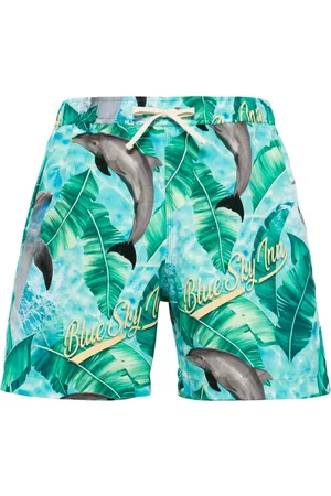 BLUE SKY INN Dolphin-print drawstring swim shorts