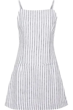 Reformation Phillipa stripe-print linen dress