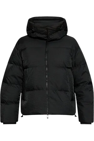 Emporio Armani Logo-lettering hooded down jacket