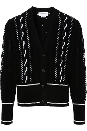 Thom Browne V-neck chunky-knit cardigan