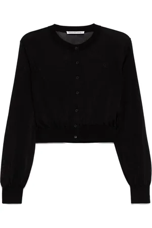 Alexander Wang Embroidered logo cropped cardigan