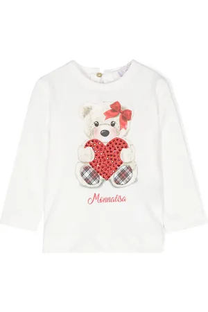 MONNALISA Teddy bear-print cotton T-shirt