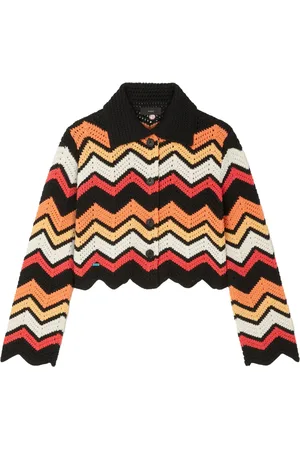 Alanui Kaleidoscopic chevron knitted jacket