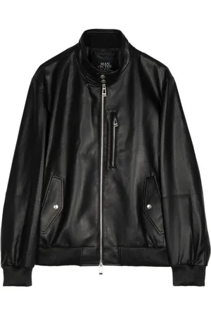 MAN ON THE BOON. Zipped punched-leather jacket