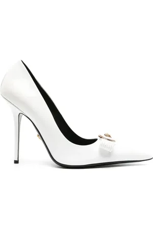 VERSACE 110mm Gianni Ribbon patent pumps