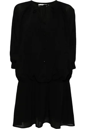 B+AB Lurex-detail round-collar minidress