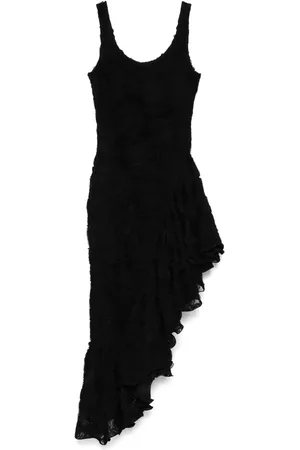 ROTATE Flower mesh midi dress