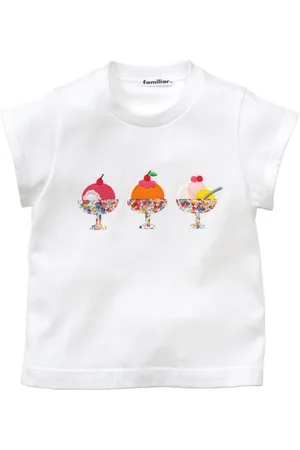 Familiar Motif-embroidered cotton T-shirt