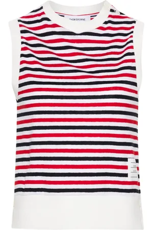 Thom Browne Striped linen top