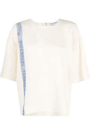 J.W.Anderson Logo-print linen-blend T-shirt