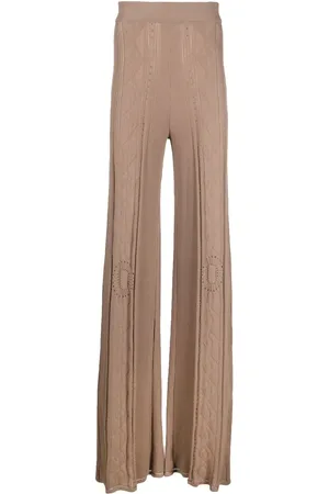Marine Serre Neutral Pointelle Knit Trousers