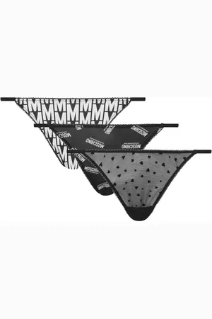 Moschino Logo-print thongs (pack of three)