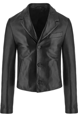 Salvatore Ferragamo Slim-cut single-breasted leather blazer