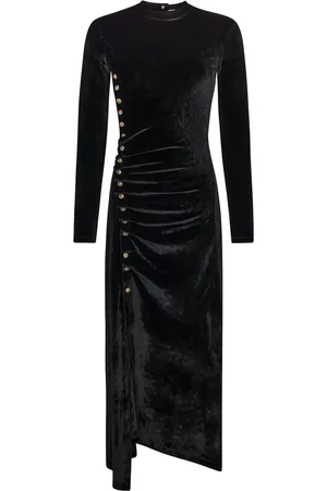 Paco rabanne Draped velvet maxi dress