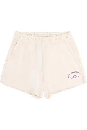 Sporty & Rich Bardot slogan-print shorts