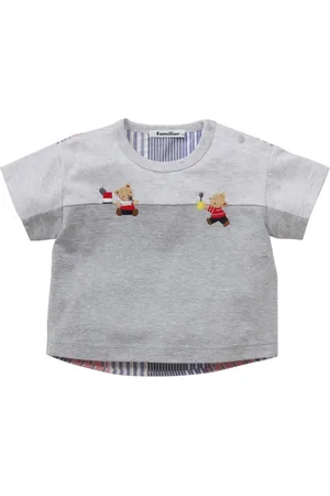Familiar Bear-embroidered cotton T-shirt