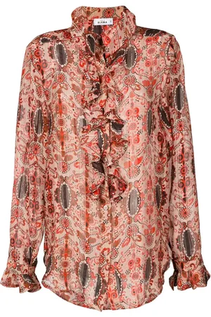 AMIR SLAMA Floral-print silk blouse