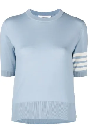 Thom Browne 4-Bar Stripes intarsia-knit T-shirt