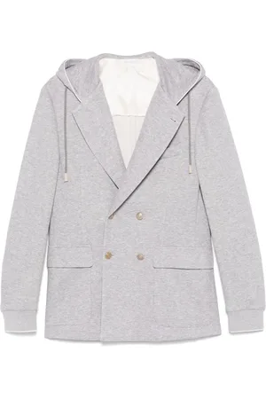 ELEVENTY Hooded double-breasted blazer