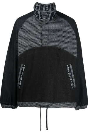 FIVE CM Panelled half-zip pull-over jacket