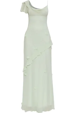 Self-Portrait Floral-appliqu?? georgette maxi dress