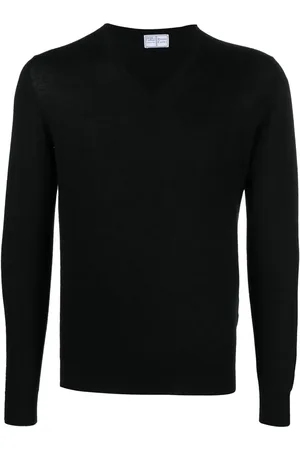 FEDELI V-neck long-sleeve jumper