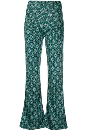 Paula Moonstone flared jacquard trousers