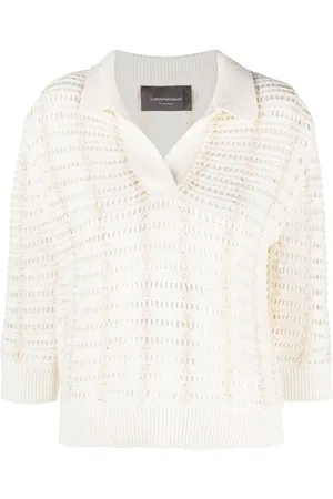 LORENA ANTONIAZZI Three-quarter knitted polo shirt