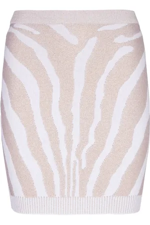 Balmain Zebra intarsia-knit miniskirt
