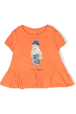 Ralph Lauren Polo Bear-print ruffled-hem T-shirt