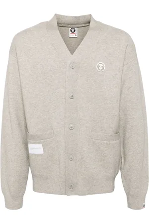 A Bathing Ape Logo patched cardigan