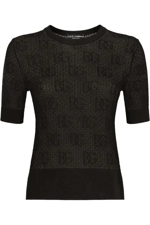 Dolce & Gabbana Monogram-jacquard round-neck top