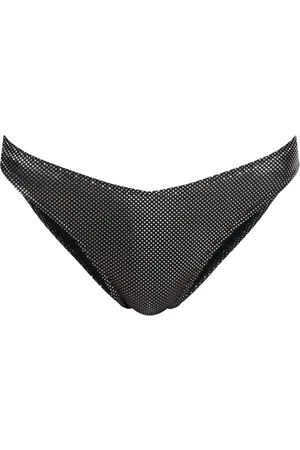 Moschino Logo-print metallic-sheen bikini bottoms