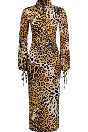 Roberto Cavalli Leopard-print midi dress