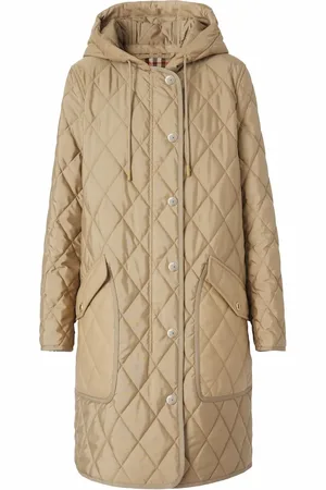 Burberry Diamond-quilted hooded coat