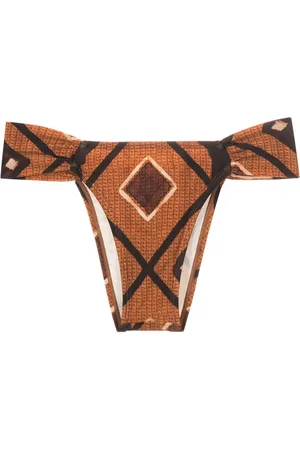 Lenny Niemeyer Geometric-print draped bikini bottoms