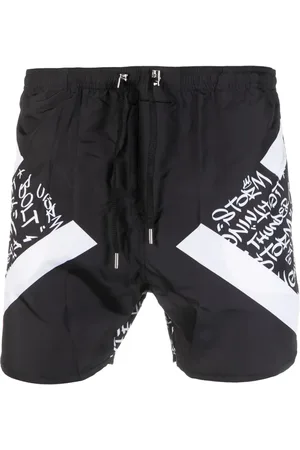 Neil Barrett Calligraphy-print drawstring swim shorts