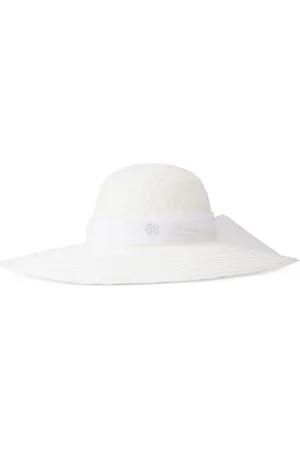 Le Mont St Michel Blanche floral-embroidered sun hat