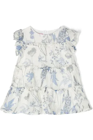 MISS BLUMARINE Floral-print ruffled dress