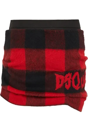 Dsquared2 Distressed check-print mini skirt