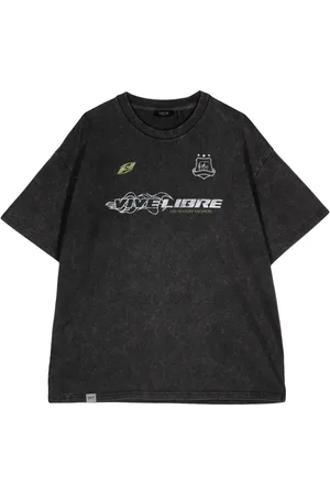 FIVE CM Slogan-print cotton T-shirt