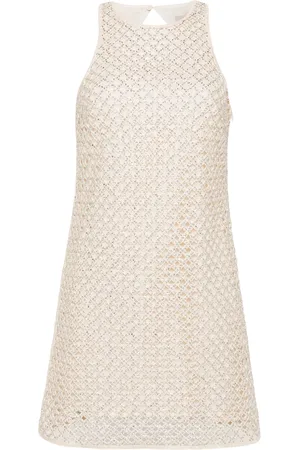 Twin-Set Beaded mesh minidress