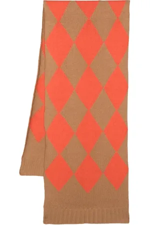La DoubleJ Argyle-pattern knitted scarf