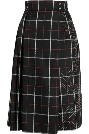 Elie saab Check-pattern high-waist skirt