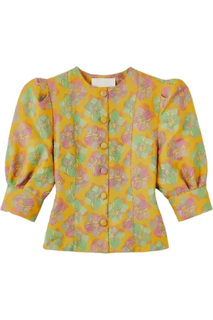 Destree Jasper floral-jacquard blouse