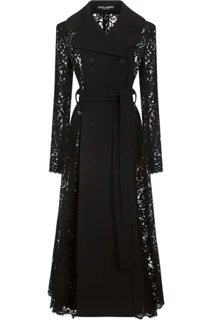 Dolce & Gabbana Lace-detail double-breasted coat
